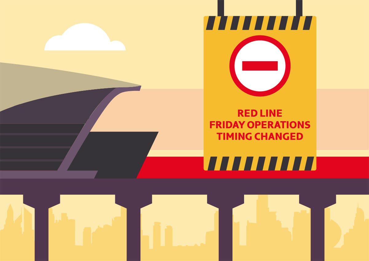 an image of Red Line Metro Operation hours changed