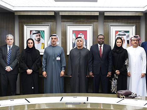 an image of HE Mattar Al Tayer showcases autonomous aerial vehicle with the President of ICAO