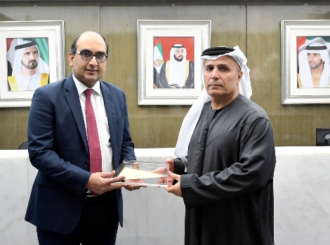 an image of HE Mattar Al Tayer receiving in his office HE Vipul, India’s Consul General