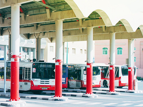 map for the New bus route between Dubai & Sharjah at 30-minute headway time