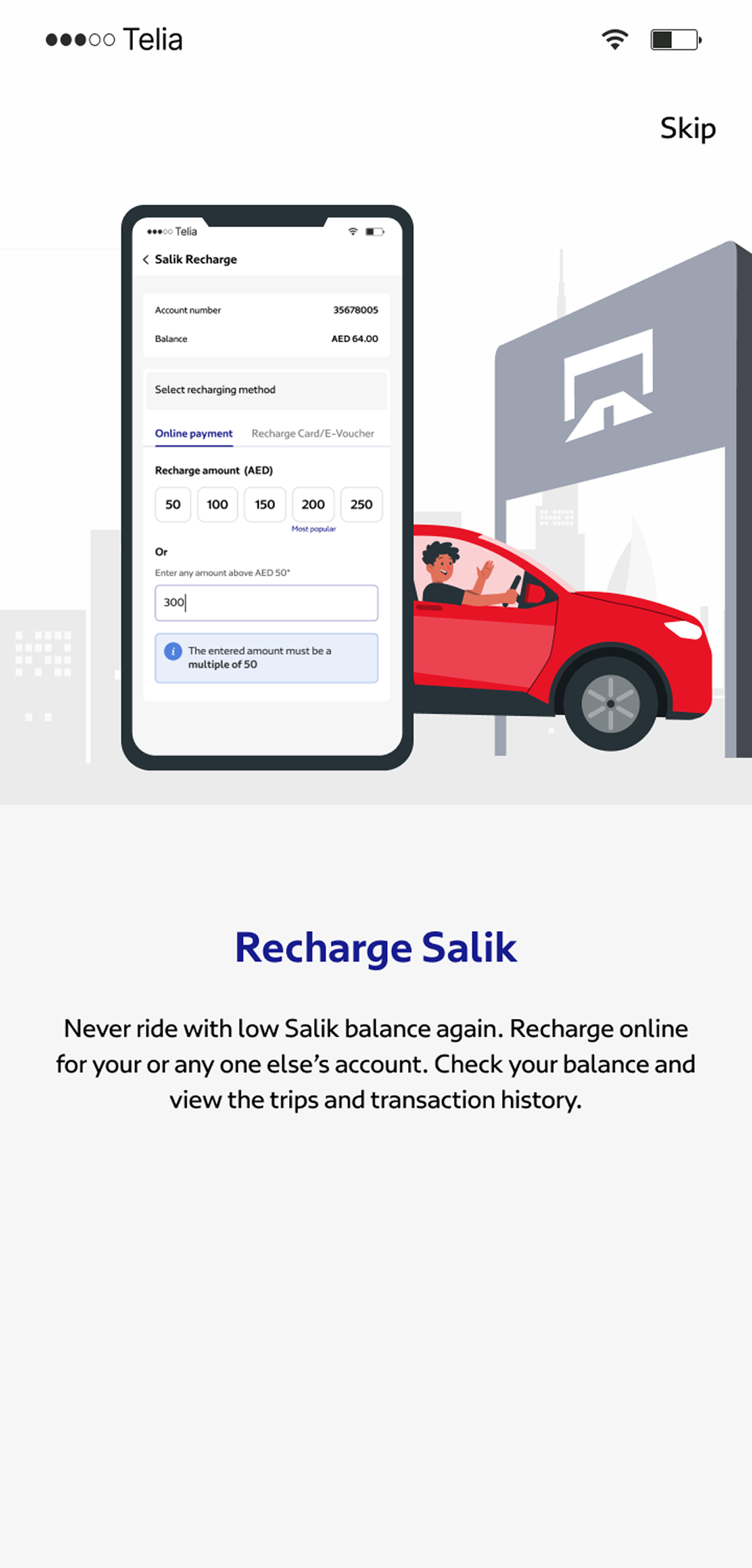 RTA Dubai app notification