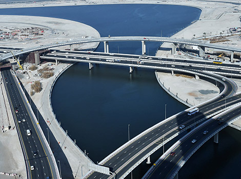 Aerial photograph of the bridges 