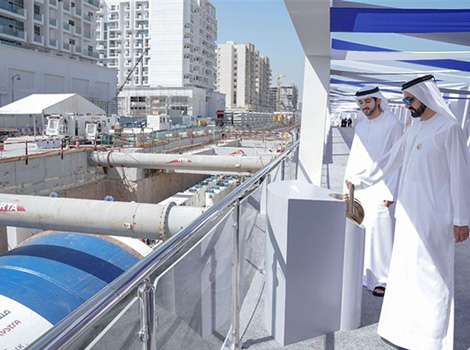 Image for Mohammed bin Rashid launches drilling of Route 2020 Tunnel, inspects new design of metro coaches