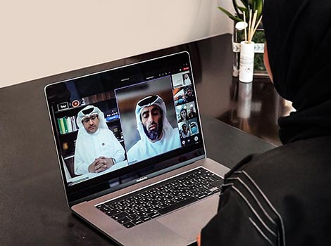 an image of the virtual meeting about etiquette of dealing with people of determination