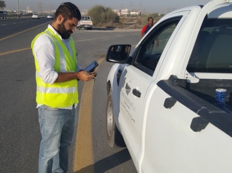 Image of pick-up inspection at Sheikh Zayed bin Hamdan Al Nahyan Street