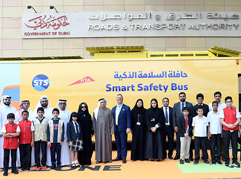 an image of Al Tayer during the launch of the smart safety bus