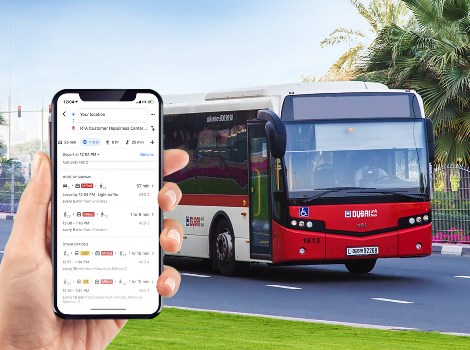 an image showing Real time updated on RTA public transport on Google