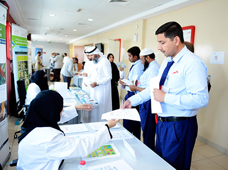 an image of the bus drivers during a health activity