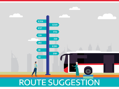 an image of the RTA app bus routes suggestion screenshot