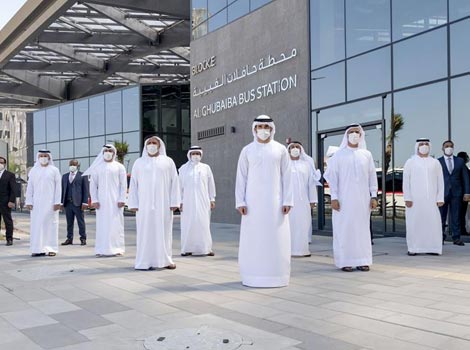 an image of HH Shaikh Hamdan bin Mohammed inaugurates new generation bus stations at Al-Ghubaiba