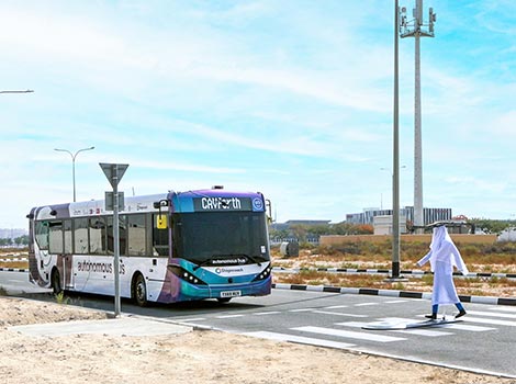 an image of A self-driving bus during field tests
