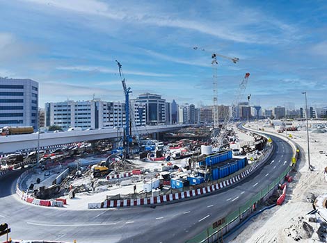 an image of the Work in progress in the Falcon Interchange Improvement Project