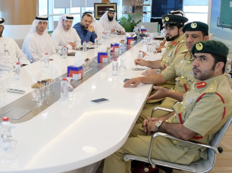 an image of the RTA team with the Dubai Police and Dubai Municipality 