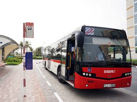 an image of RTA Dubai Bus in the Bus stop