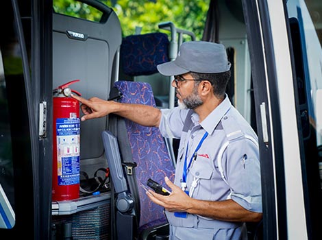 an image during the Inspections of Bus Services done by RTA
