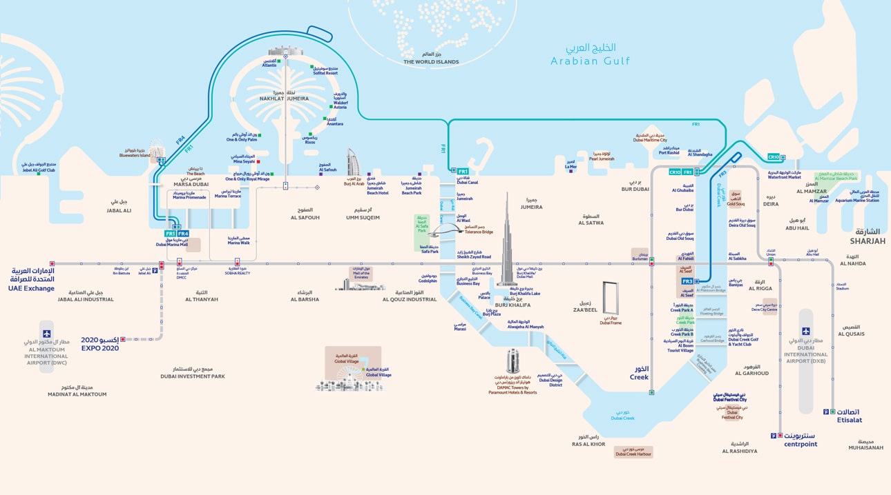 Dubai Ferry Route Map