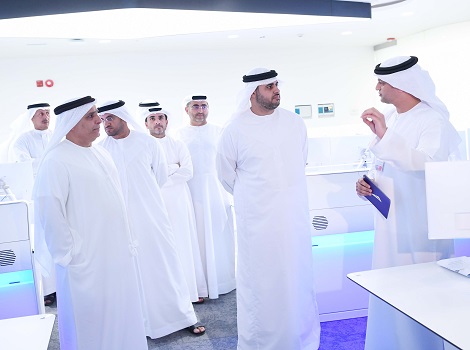 Image of Sheikh Theyab bin Mohammed accompanied by Mattar Al Tayer visit the Enterprise Command and Control Center