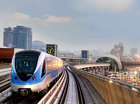 an image Dubai metro on the trail