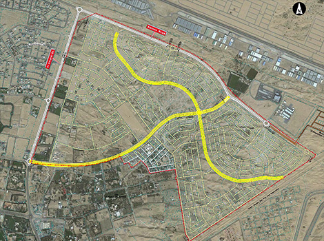 a map of the internal roads of Al Khawaneej 2