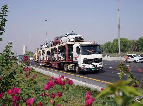 an image of truck movement on Dubai internal roads