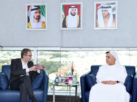 an image of Al Tayer receiving Chairman of Alstom