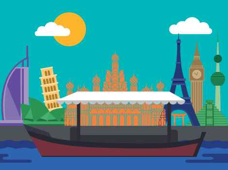 an image of Discover Global Village in 15 minutes on the RTA Abra