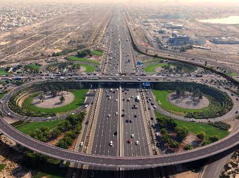 image showing unique architectural design of a bridge linking the cycling track crossing Al Khail Road
