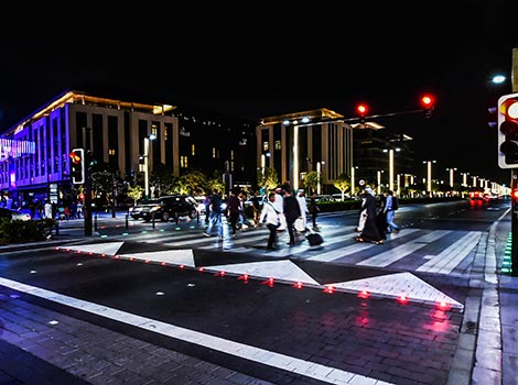 an image of ground lights to raise the level of traffic safety