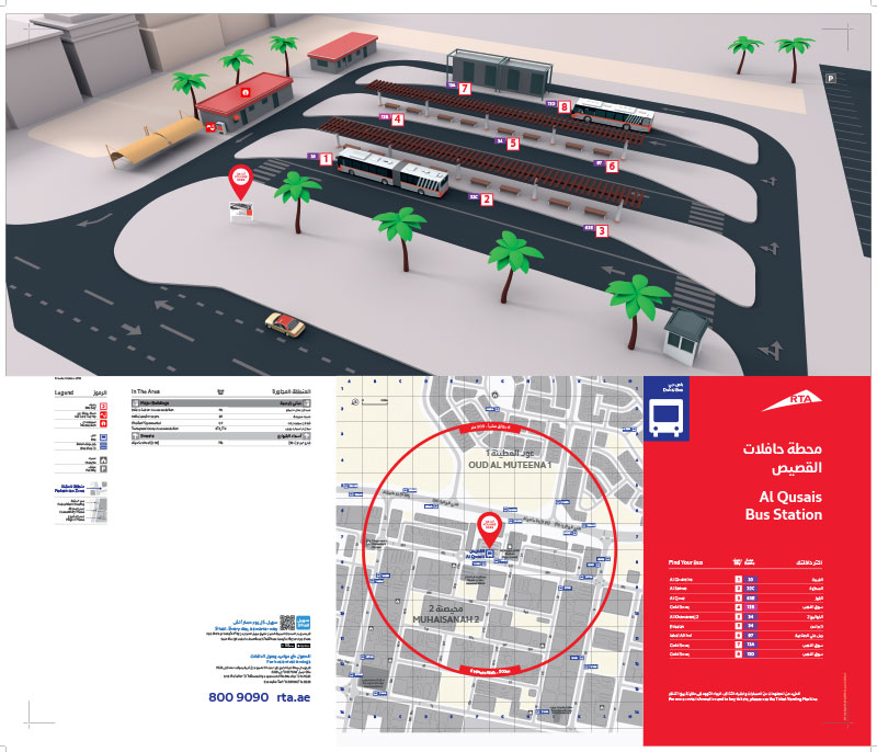 Dubai Bus Stations - Gold Souq Bus Station Al Quasis bus station graphical illustration