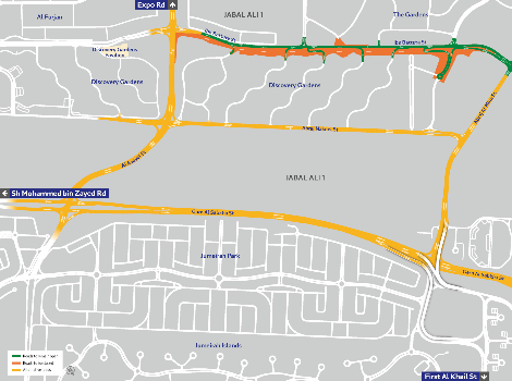 A map of the traffic diversion