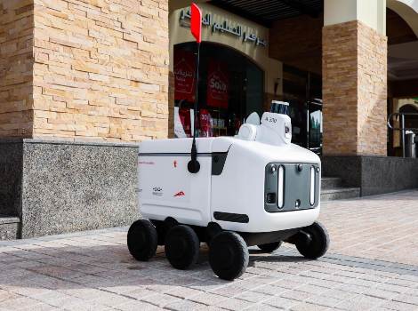 an image of the autonomous delivery robots
