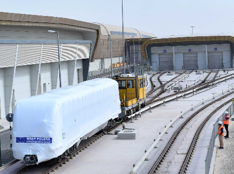 An image of the train at the time of arrival in Dubai