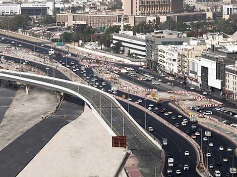 an image of The bridge provides smooth traffic flow in the direction of Shindagha Tunnel