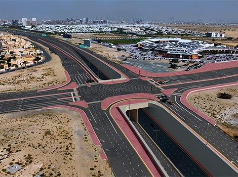 an image of a surface signalised intersection of Umm Suqeim Street Project