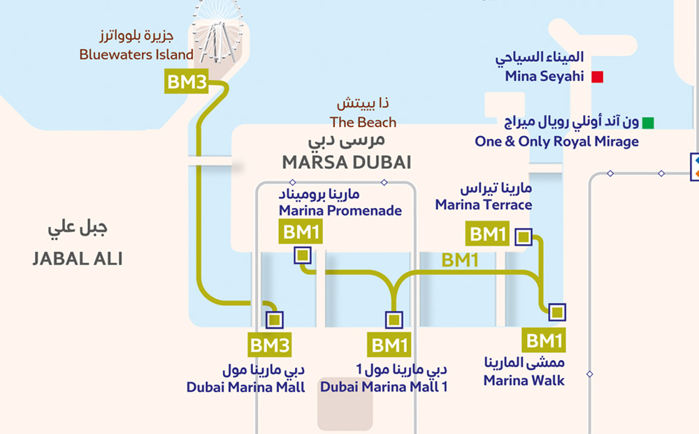 Dubai Water Bus Route Map