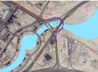 Layout of the bridge from Al Khail Road to the Financial Center Road Layout of the bridge from Al Khail Road to the Financial Center Road
