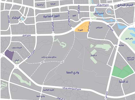 Image of the layout of internal roads construction at Al Quoz 2, Nad Al Sheba 2 and Al Barsha South 3