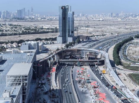 Image of parts of bridges leading to Al Khail Avenue