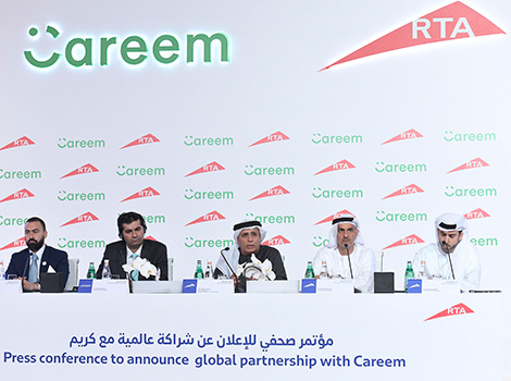 an image of Al Tayer and Sheikha in the press conference